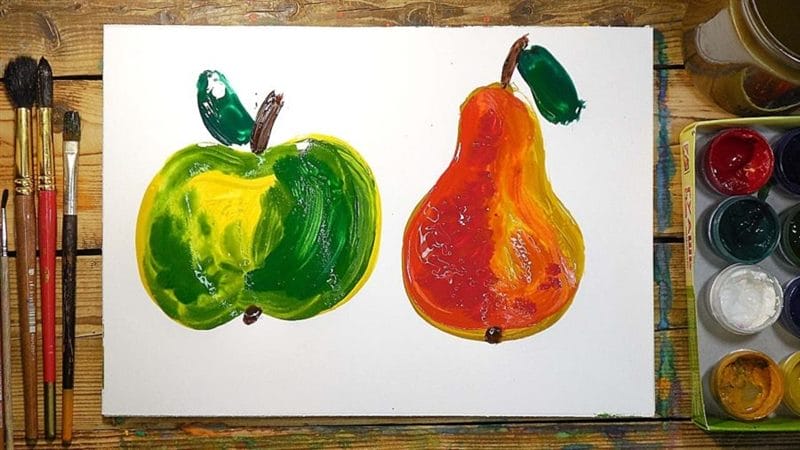Рисунки карандашом для детей яблоки (48 фото) #54