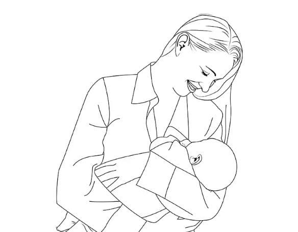 Рисунки карандашом матери и ребенка (31 фото) #31