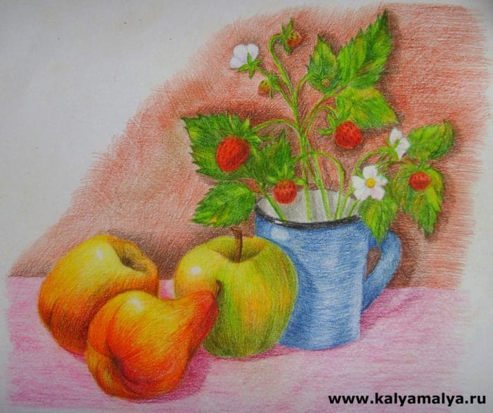 Рисунки карандашом для детей яблоки (48 фото) #59