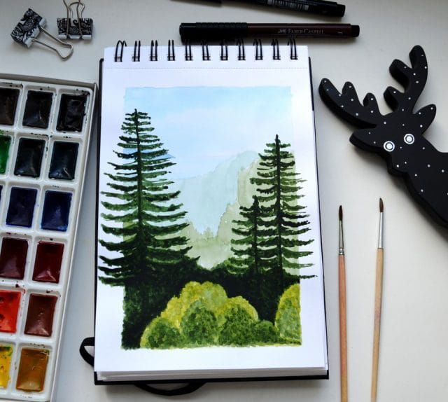 Рисунки для срисовки лес (15 фото) #5