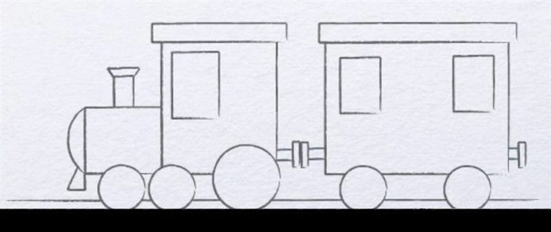 Рисунок карандашом для детей поезд (34 фото) #43
