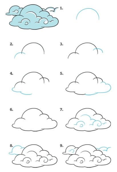 Рисунки для срисовки облака (28 фото) #35