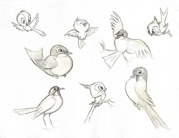 Рисунки птицы карандашом для детей (63 фото) #47
