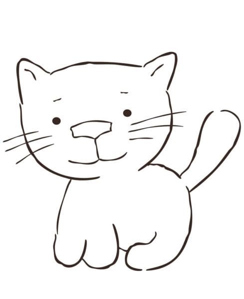 Рисунки кошки карандашом для детей (33 фото) #80