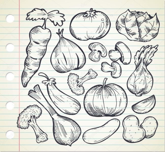 Рисунки овощи карандашом для детей (31 фото) #34