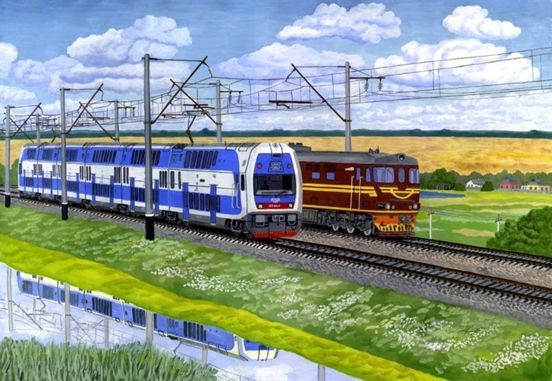 Рисунок карандашом для детей поезд (34 фото) #81