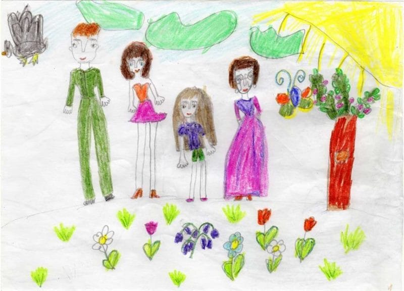 Рисунки семьи карандашом для детей (17 фото) #65