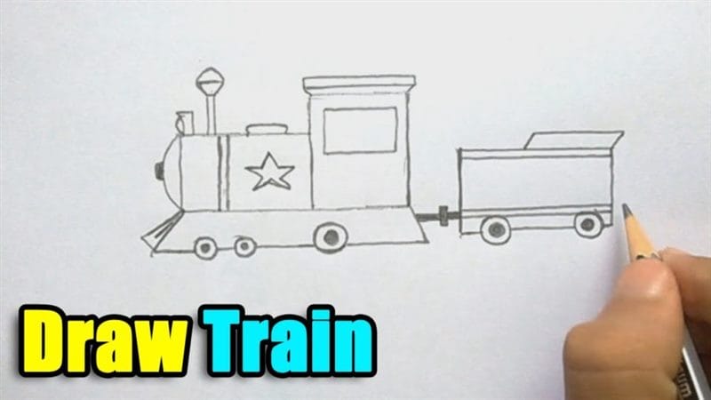 Рисунок карандашом для детей поезд (34 фото) #37