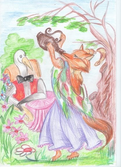 Рисунки к сказке «Лиса и Журавль» (23 фото) #5