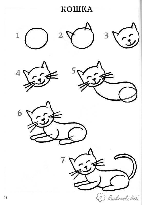 Рисунки кошки карандашом для детей (33 фото) #5