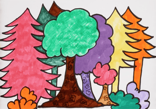 Рисунки леса карандашом для детей (34 фото) #31