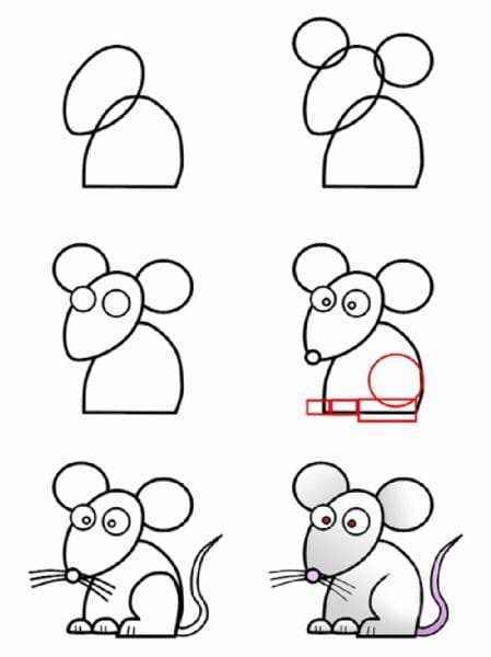 Рисунки мышки карандашом для детей (30 фото) #42