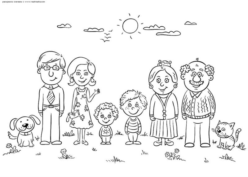 Рисунки семьи карандашом для детей (17 фото) #26