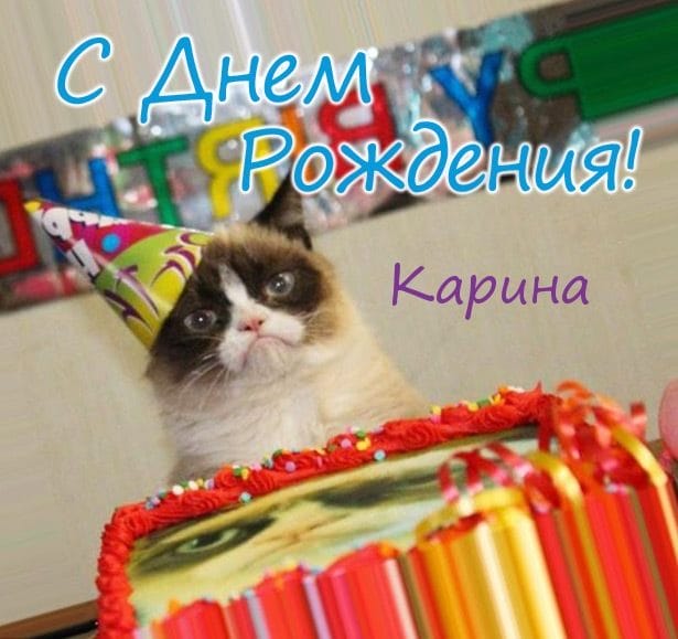 Смешные картинки поздравления С Днем Рождения Карина (35 фото) #7