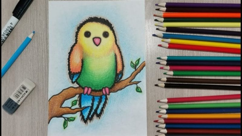 Рисунки для срисовки попугай (29 фото) #43