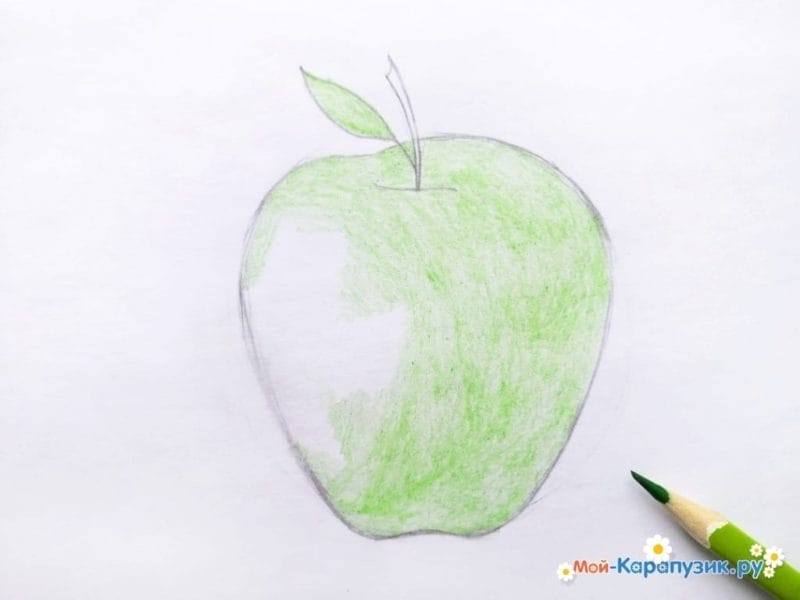 Рисунки карандашом для детей яблоки (48 фото) #81