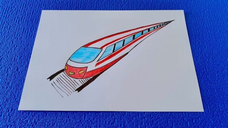 Рисунок карандашом для детей поезд (34 фото) #46