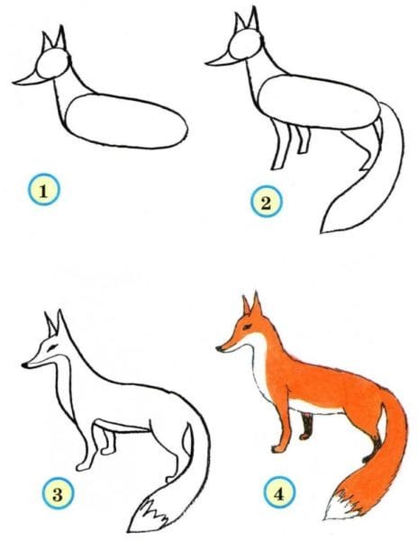 Рисунки карандашом для детей лиса (28 фото) #39