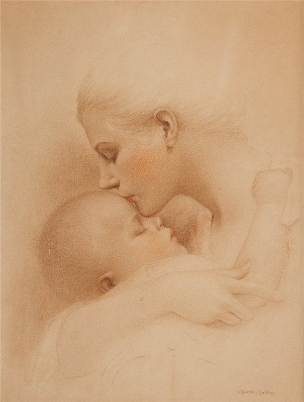 Рисунки карандашом матери и ребенка (31 фото) #9