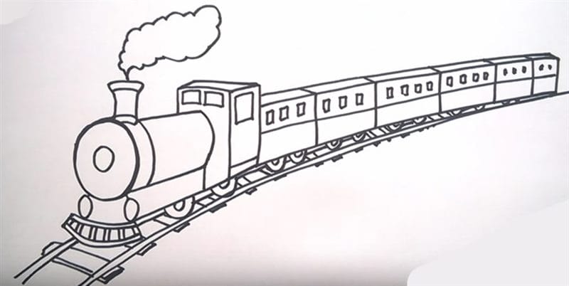 Рисунок карандашом для детей поезд (34 фото) #48