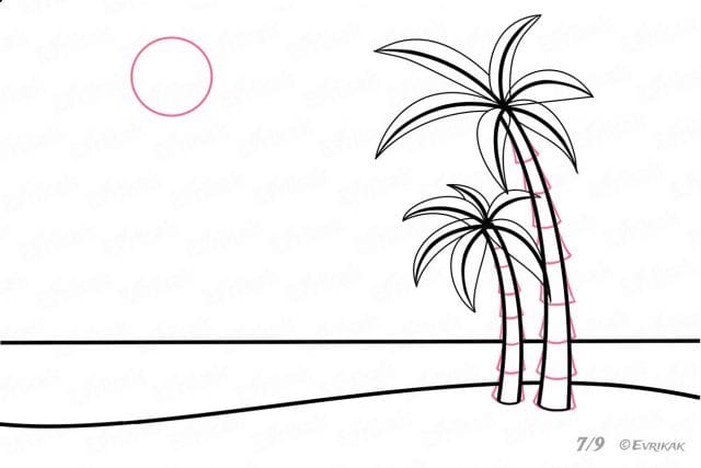 Рисунки карандашом пальма (30 фото) #10