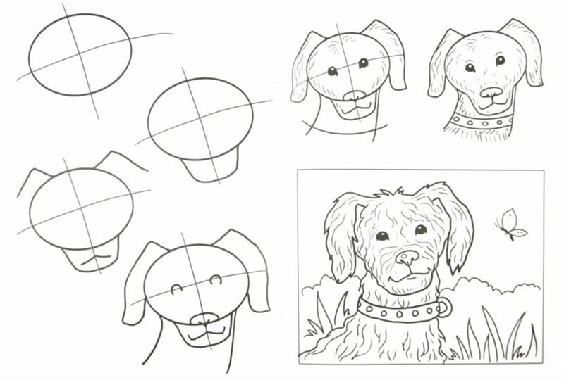 180 рисунков собаки карандашом и не только #136