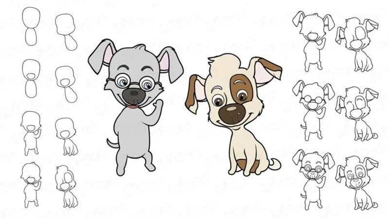 180 рисунков собаки карандашом и не только #131