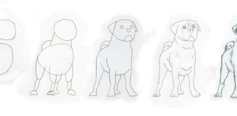 180 рисунков собаки карандашом и не только #108