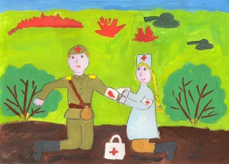 165 детских рисунков на тему войны и победы #69