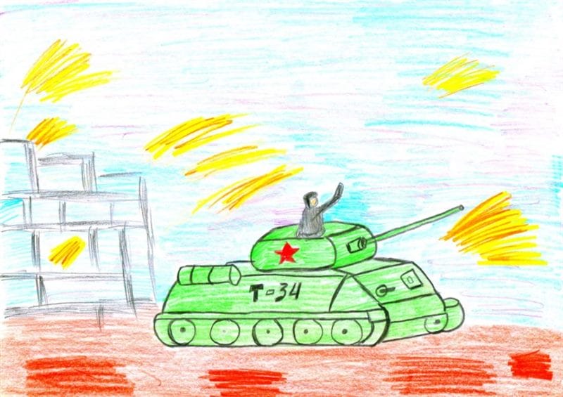 165 детских рисунков на тему войны и победы #66
