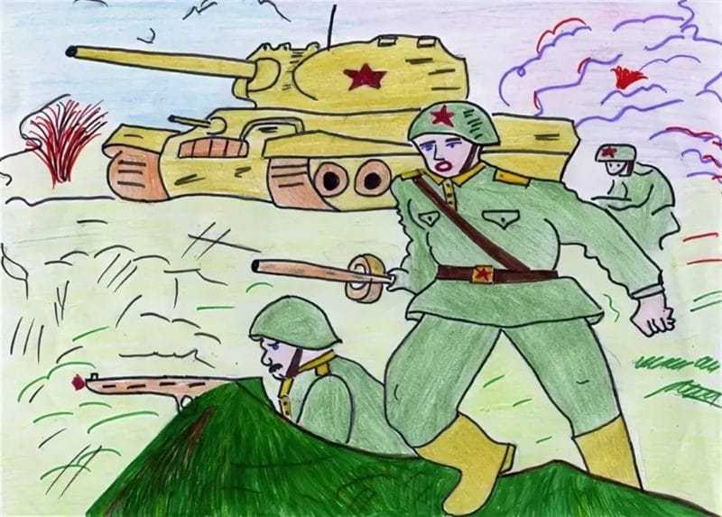165 детских рисунков на тему войны и победы #64