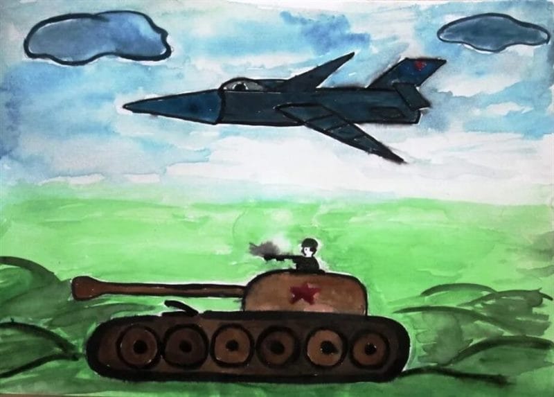 165 детских рисунков на тему войны и победы #89