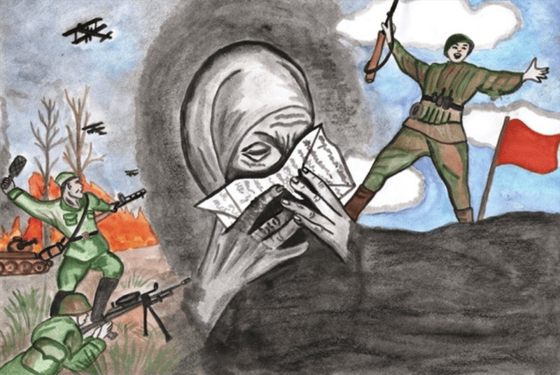 165 детских рисунков на тему войны и победы #7
