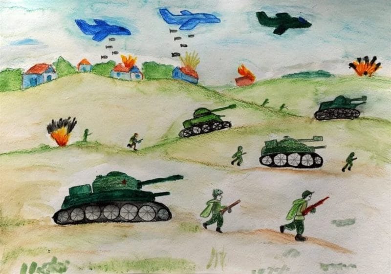 165 детских рисунков на тему войны и победы #25