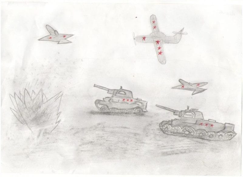 165 детских рисунков на тему войны и победы #27