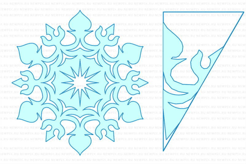 Снежинки из бумаги: 125 шаблонов для распечатки #120