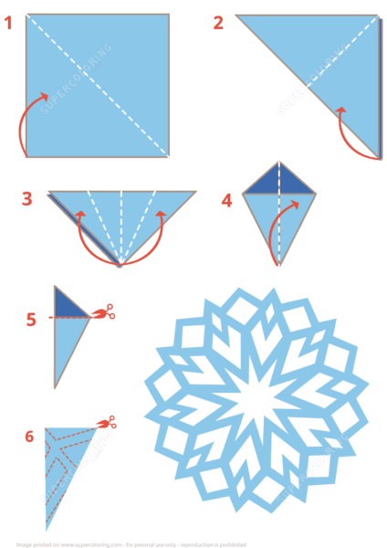 Снежинки из бумаги: 125 шаблонов для распечатки #118