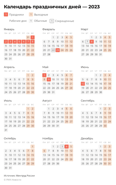 30 календарей на 2023 год с праздниками и выходными #20