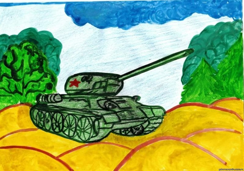 165 детских рисунков на тему войны и победы #84