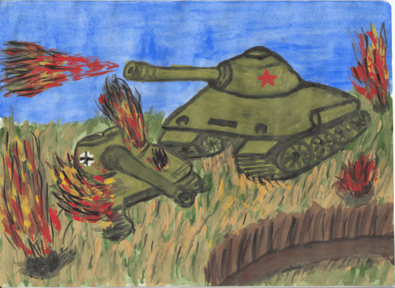 165 детских рисунков на тему войны и победы #81
