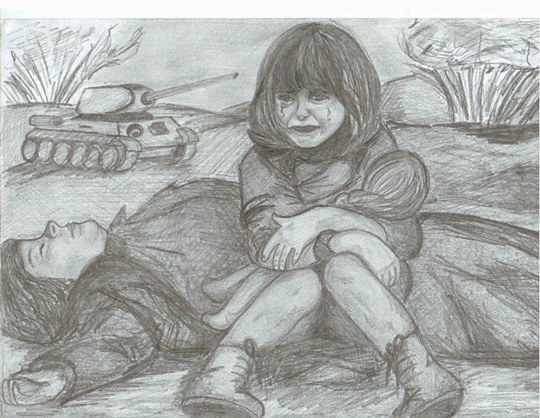 165 детских рисунков на тему войны и победы #95