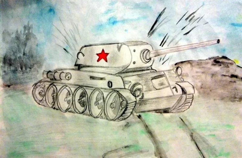 165 детских рисунков на тему войны и победы #76