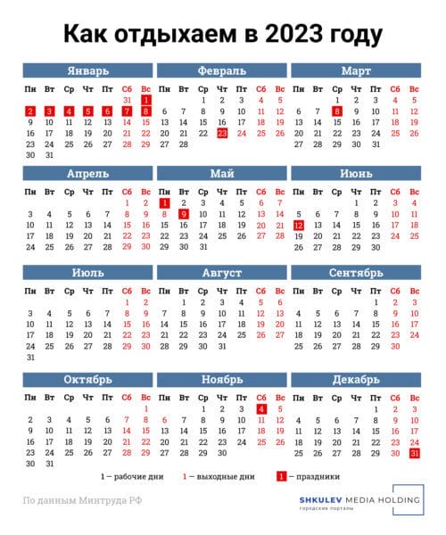 30 календарей на 2023 год с праздниками и выходными #21