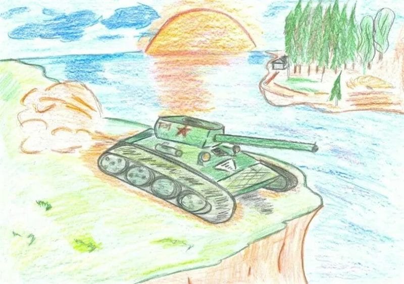 165 детских рисунков на тему войны и победы #91