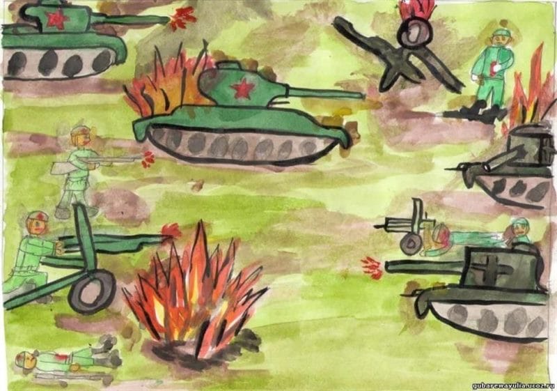 165 детских рисунков на тему войны и победы #90