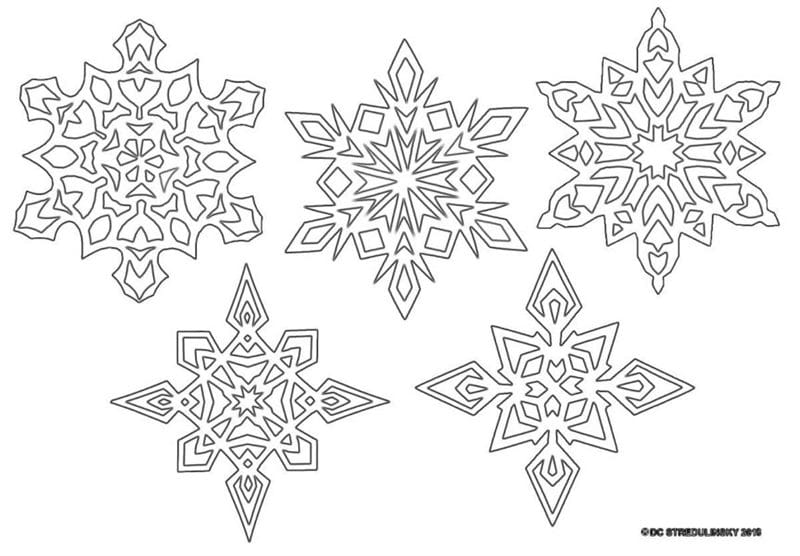 Снежинки из бумаги: 125 шаблонов для распечатки #116