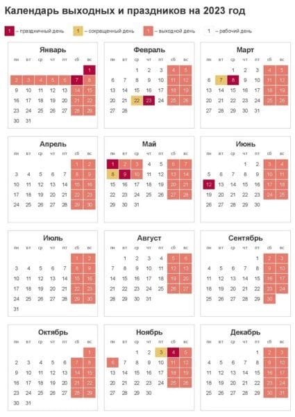 30 календарей на 2023 год с праздниками и выходными #9