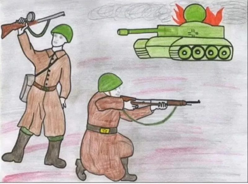 165 детских рисунков на тему войны и победы #41