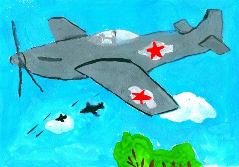 165 детских рисунков на тему войны и победы #44