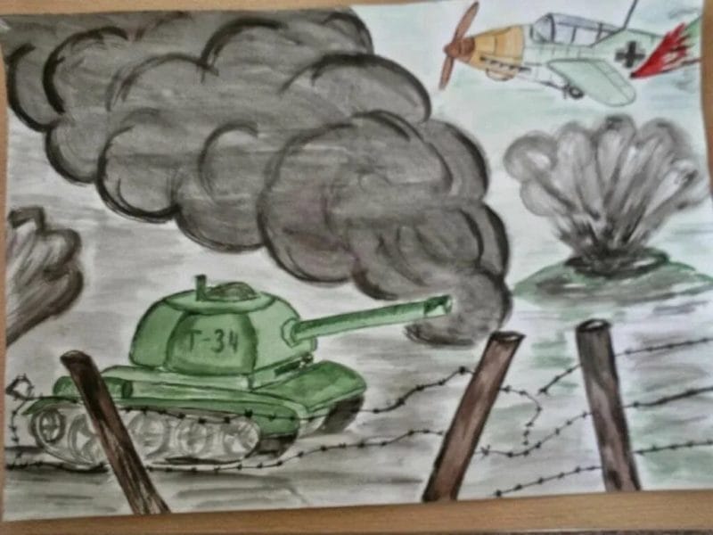 165 детских рисунков на тему войны и победы #43